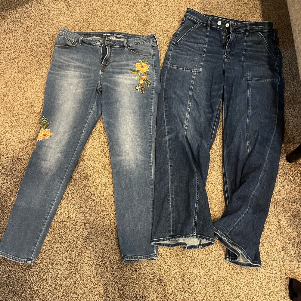 Embroidered Blue Jeans